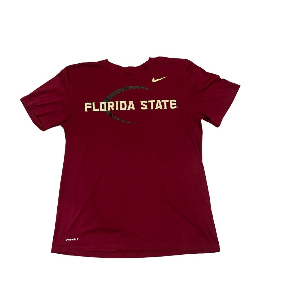 The Nike Tee Women's Dri Fit Athletic Cut FSU Football T-Shirt Size L